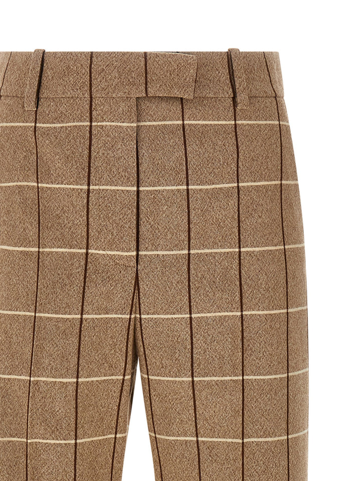 Valentino Garavani Valentinogaravani Wool  With Window Pattern Pantaloni - Beige | 21da8de70dffda69899206ff573aa3b60cfa4142