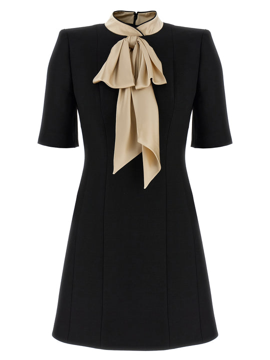 Valentino Garavani Wool And Silk Dress Abiti Nero