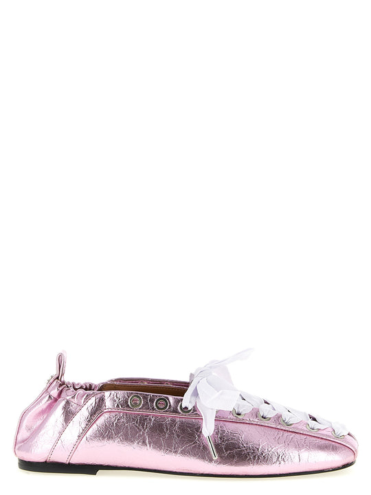 Lace-Up Flat Shoes Rosa