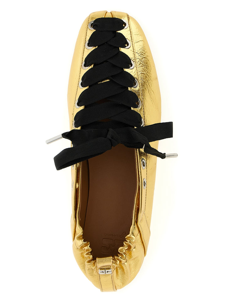 Ganni Lace-Up Flat shoes - Oro | fc6f59de7423cda7548063a9666892d9ee2a0ed5