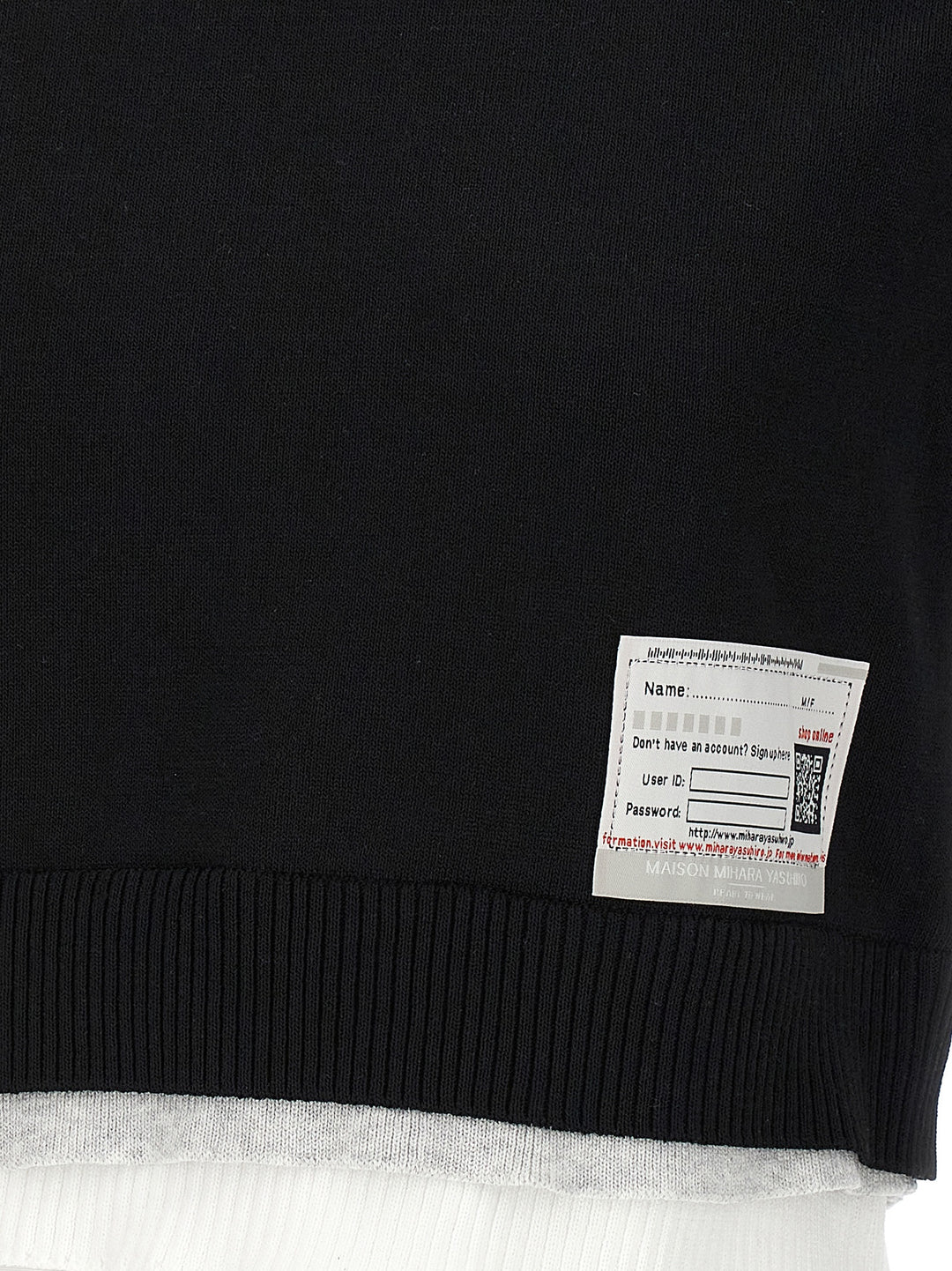Cropped Sweater With Contrasting Inserts Maglioni Bianco/Nero