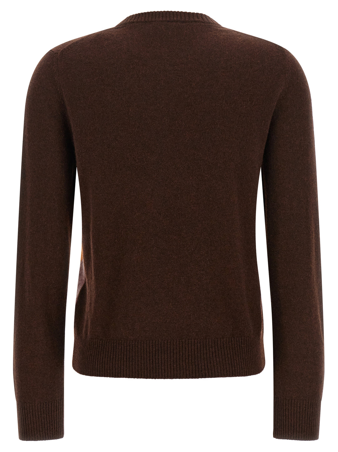 Ballantyne Crewneck Sweater With Diamond Intarsia Maglioni - Marrone | 4f49c9105d5ee9eedfc44060600d2595d82ef152
