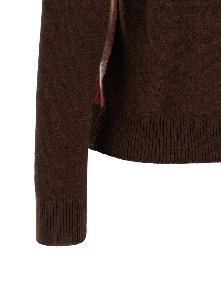 Ballantyne Crewneck Sweater With Diamond Intarsia Maglioni - Marrone | 2a829cca208cd788a5e4ef3261a250f859e89f36