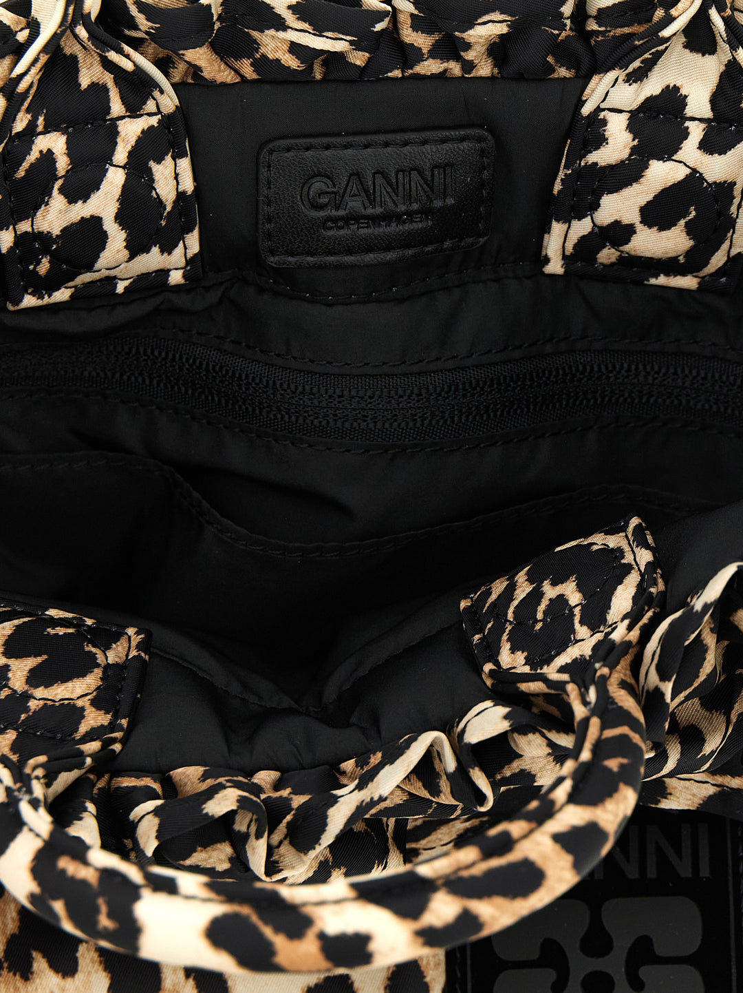 Ganni Mini Shopper Ruffle Print Borse a Mano - Marrone | e9fdf6e864d4c5ea171446ac8d35ec1e0b0174f6