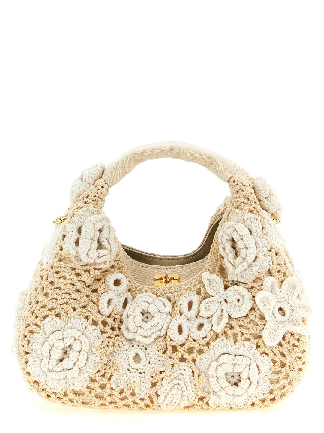 Ganni Mini Hobo Crochet Borse a Mano - Bianco | 6301d2f3d396d52d524e2e2e5051e4a1de0f618a