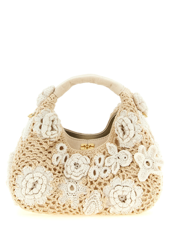 Ganni Mini Hobo Crochet Borse a Mano - Bianco | 6301d2f3d396d52d524e2e2e5051e4a1de0f618a