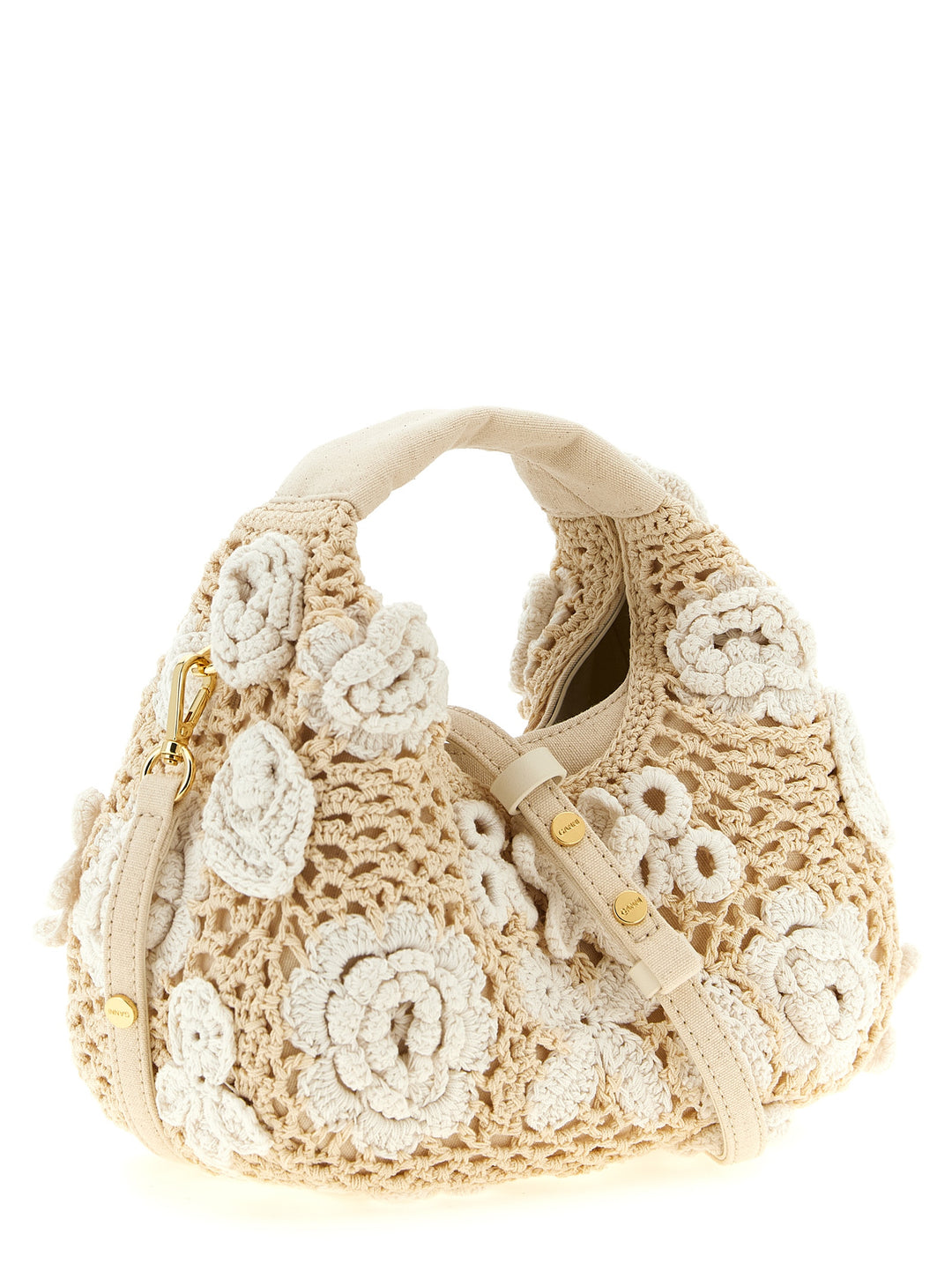 Ganni Mini Hobo Crochet Borse a Mano - Bianco | f157e65b7f14086a77e923066ad28c824b4f39ea