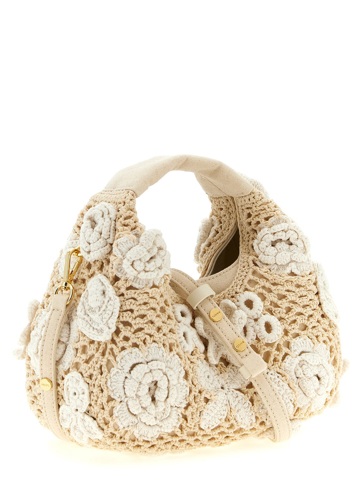 Ganni Mini Hobo Crochet Borse a Mano - Bianco | f157e65b7f14086a77e923066ad28c824b4f39ea