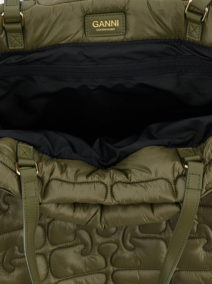 Ganni Quilted Re-Tech Xxl Tote Tote - Verde | ab328a265548c7639728b28c19d2f5d6e5c598ae
