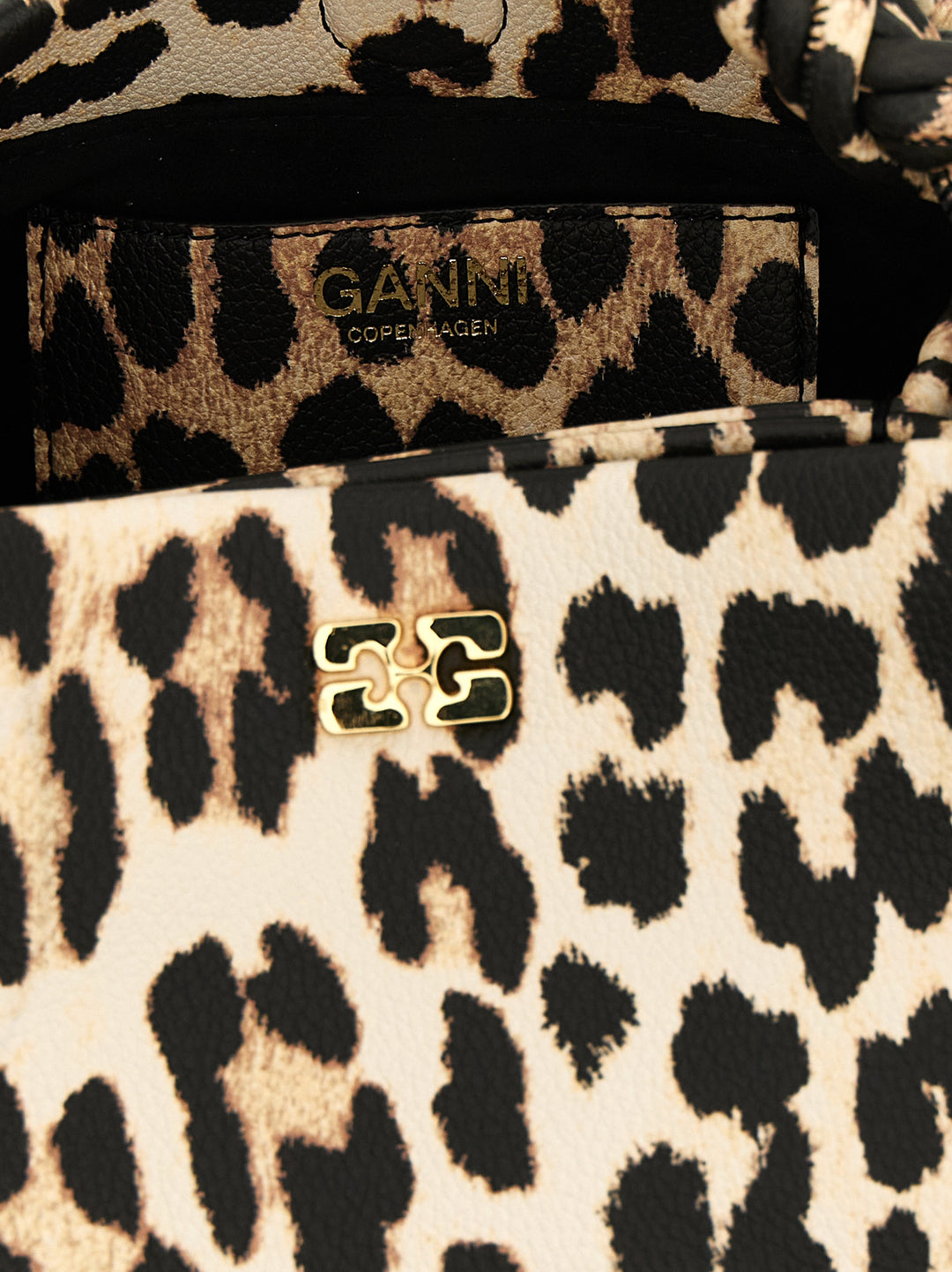 Ganni Small Bou Bag Leopard Borse a Mano - Marrone | e6cf54163956bff1567ce434cae2ce4015d54ec7