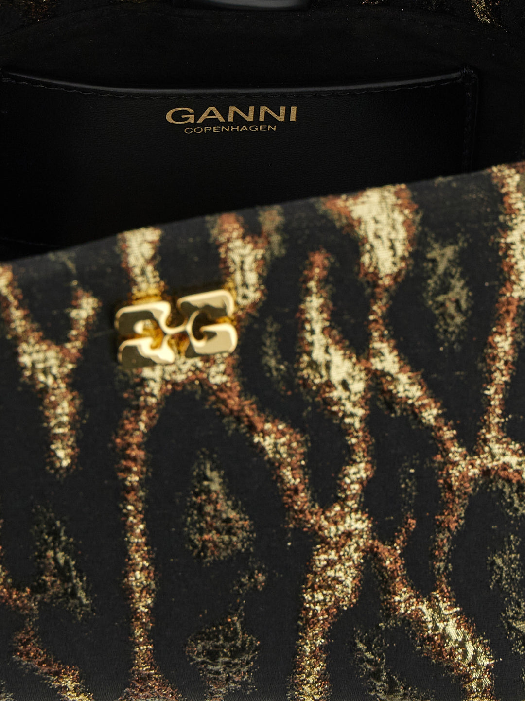 Ganni Metallic Cloque Bou Borse a Mano - Marrone | 2261014b79ecea7a293a3ff38817ab9f06b1a1c3
