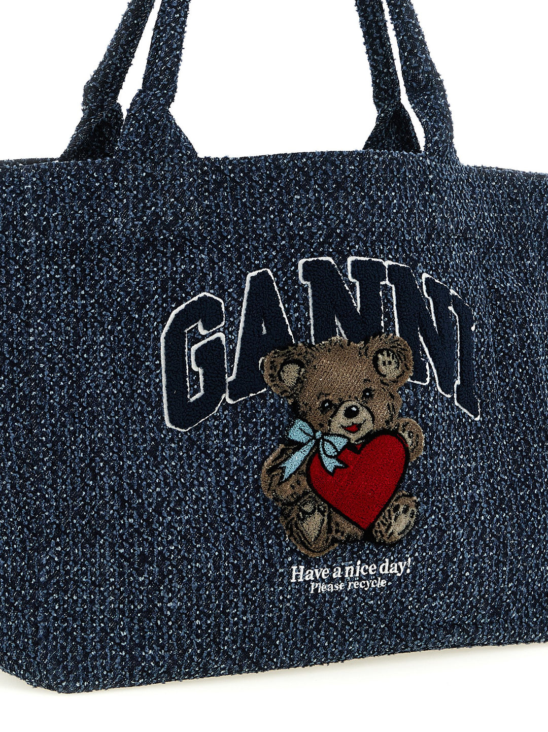 Ganni Bear Tote - Blu | 34cc7ba5540a6bac3c35e2a4f1fe2457cefc06fa