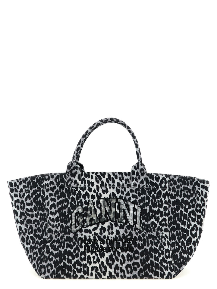 Ganni Leopard Sequin Xxl Tote Tote - Grigio | 6fe67bbfbb197b62b6a20e0b6738dabf087ea06b