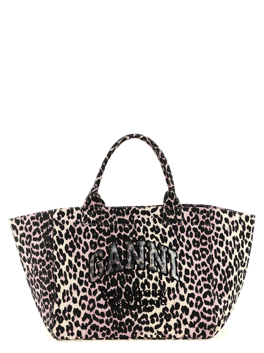 Ganni Leopard Sequin Xxl Tote Tote - Rosa | dafcb281ae51c0b2ebe81b723c504d7cfb5d22ff