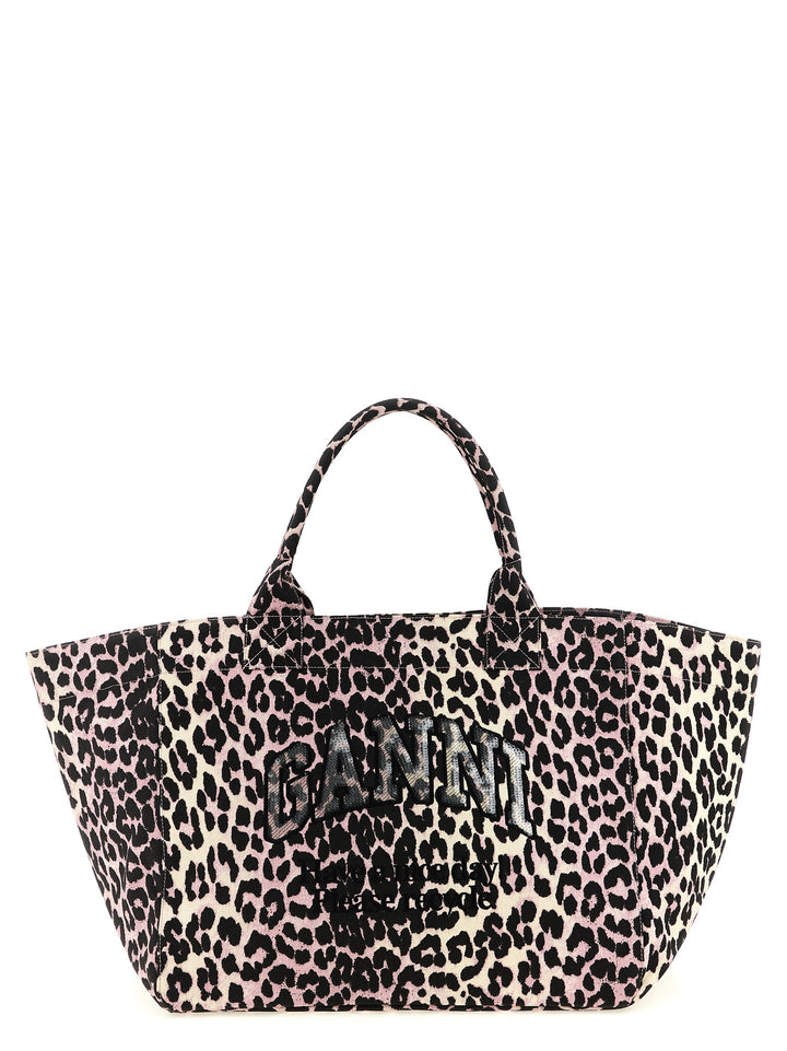 Ganni Leopard Sequin Xxl Tote Tote - Rosa | dafcb281ae51c0b2ebe81b723c504d7cfb5d22ff