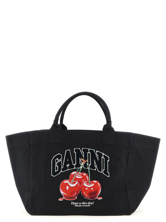 Black Xxl Cherry Tote Tote Nero