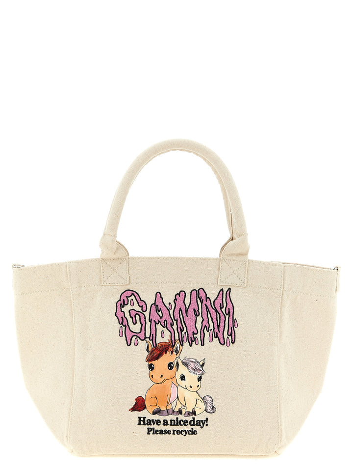 Ganni Pony Tote - Beige | fc3529209ac928be46412a6f44c9f0f02f0108dd