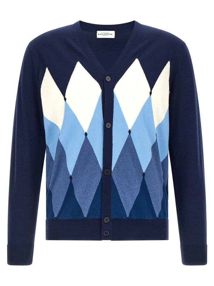 Ballantyne Cardigan Argyle Maglioni - Blu | 8a7b968ba10e0eed41459d939d61e6e6f086103a
