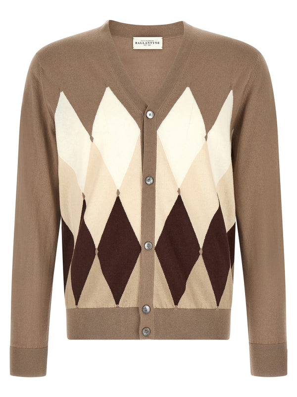Cardigan Argyle Maglioni Marrone