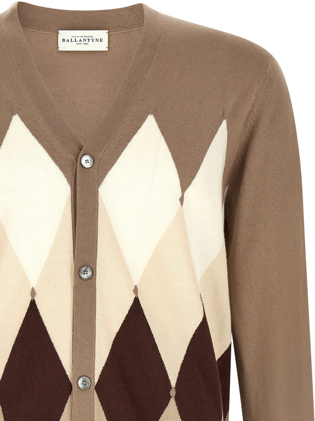 Ballantyne Cardigan Argyle Maglioni - Marrone | 2593ec65764b2c480733ffc575923928d0f3c9f7