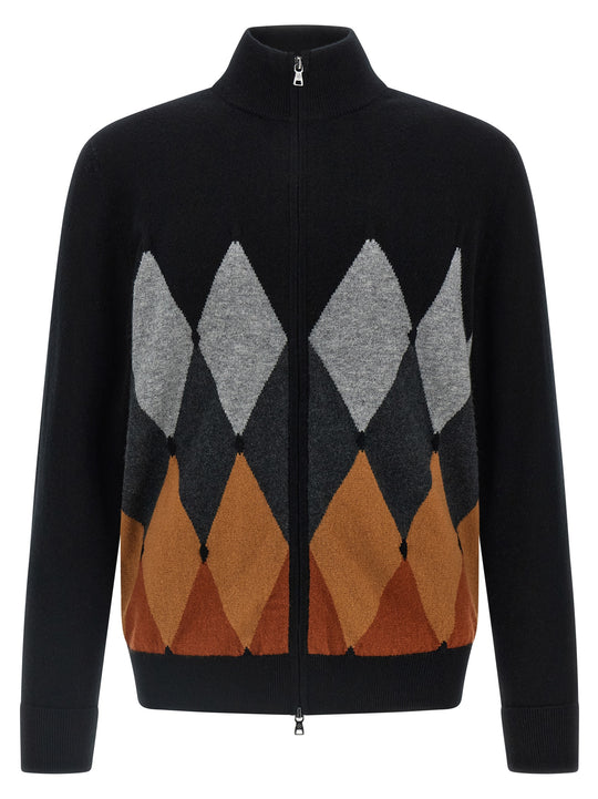 Cardigan Argyle Maglioni Nero
