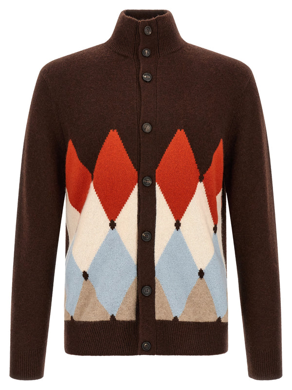 Classic Diamond Sweaters And Cardigans Brown