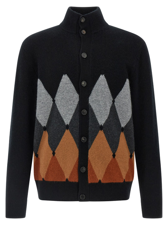 Cardigan Argyle Maglioni Nero