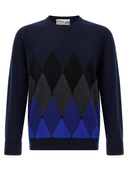Argyle Pattern Sweater Maglioni Blu