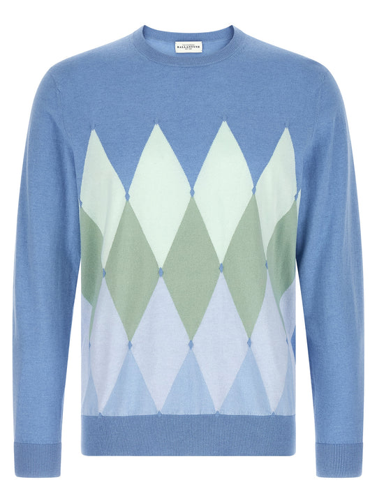 Argyle Sweater Maglioni Celeste