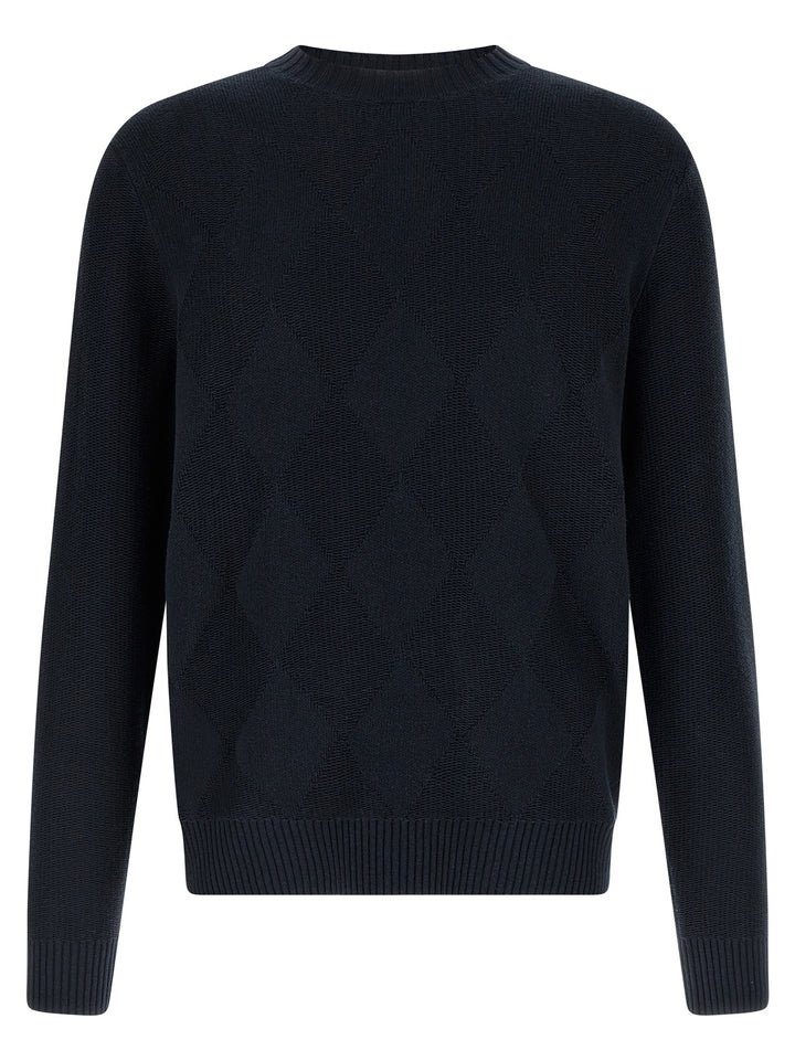 Ballantyne Diamond Intarsia Sweater Maglioni - Blu | c6ba275c3cf0a0d89f114768d8893419b804b55f