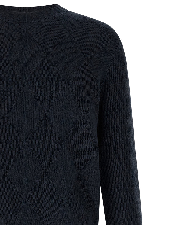 Ballantyne Diamond Intarsia Sweater Maglioni - Blu | c6ddf158c0c0424d06c6221d8dcf4fabc24e1fbe