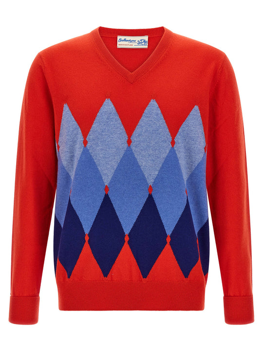 Argyle Pattern Sweater Maglioni Rosso