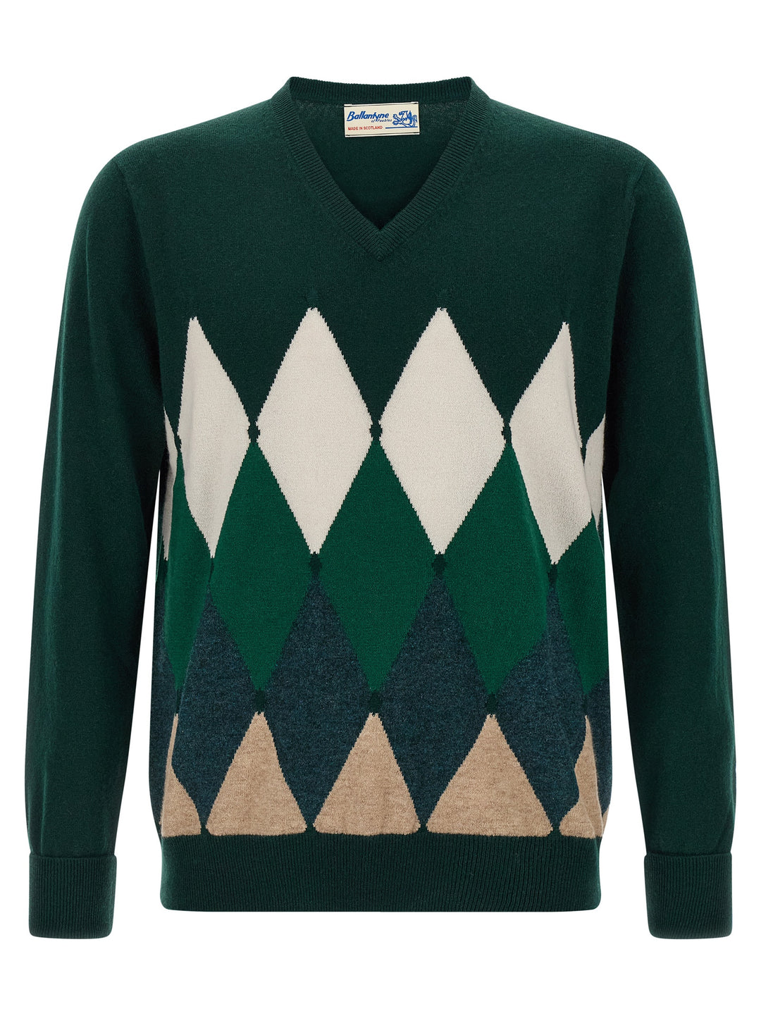 Ballantyne Argyle Pattern Sweater Maglioni - Verde | 4247c5833c82ae3a35dd08833556ec033bf62d89