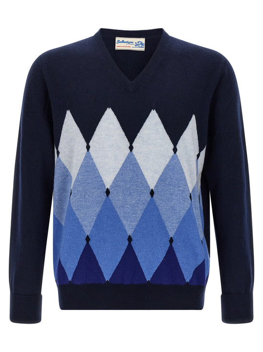 Argyle Pattern Sweater Maglioni Blu