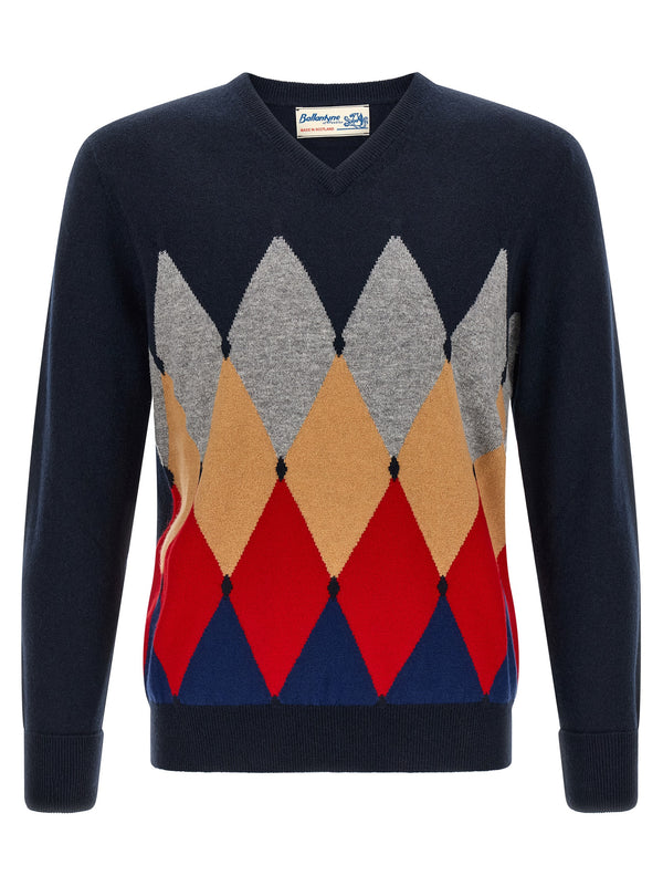 Classic Diamond Sweaters And Cardigans Blue