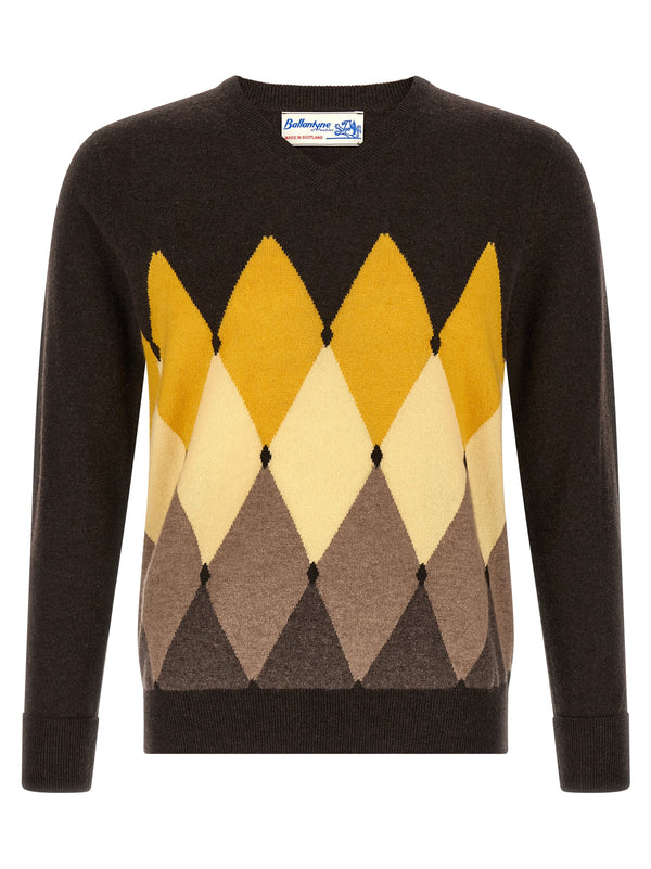 Classic Diamond Sweaters And Cardigans Brown