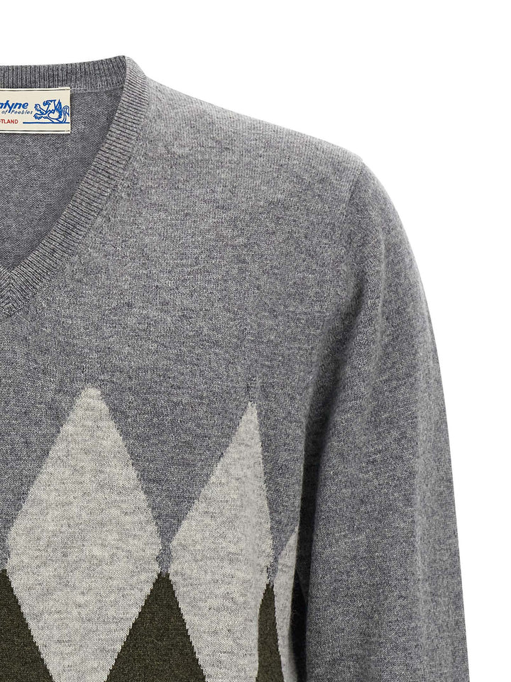Ballantyne Argyle Pattern Sweater Maglioni - Grigio | 9edc25e807e395fd150b27104a32d9b212632029