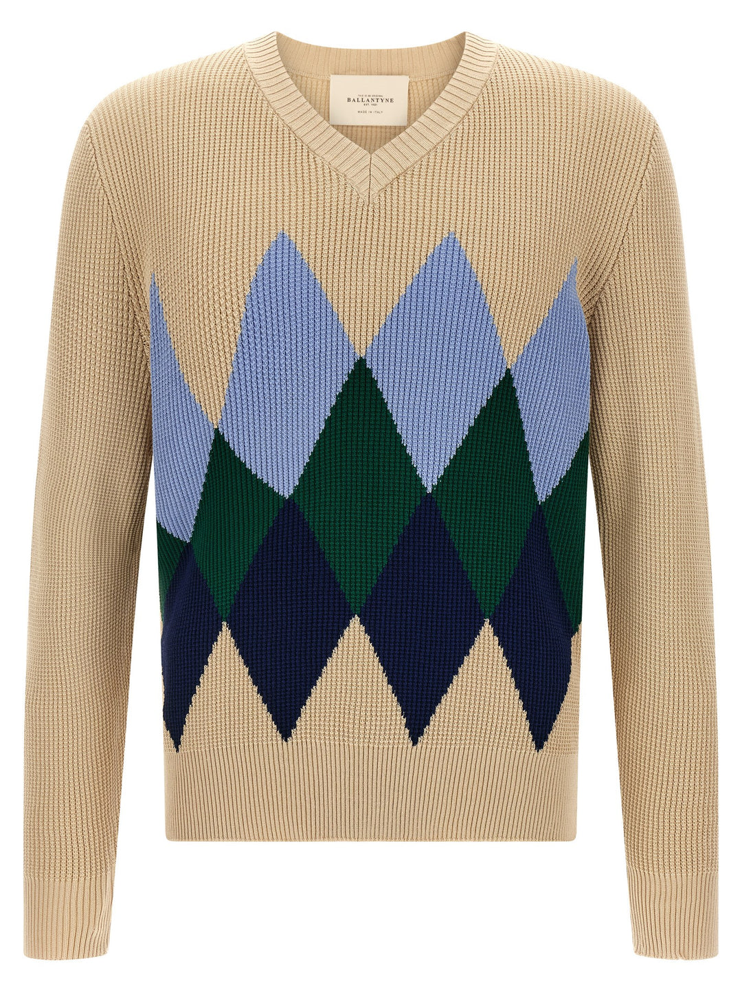 Ballantyne Argyle Pattern Sweater Maglioni - Beige | fe931d46e8b23a675f81298238a0525df3614f91