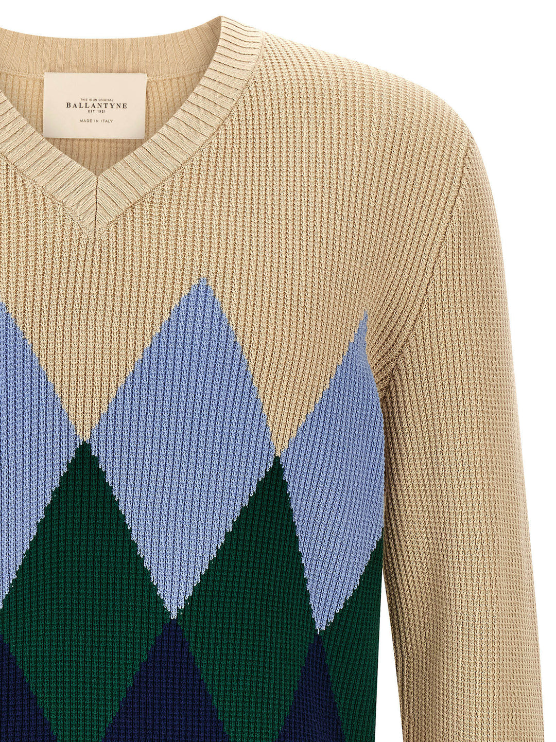 Ballantyne Argyle Pattern Sweater Maglioni - Beige | f35dfaed18bc779eb6bd4a5425616989a6c6e309