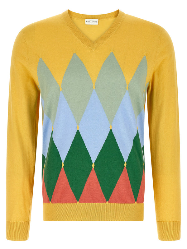 Argyle Pullover Gelb