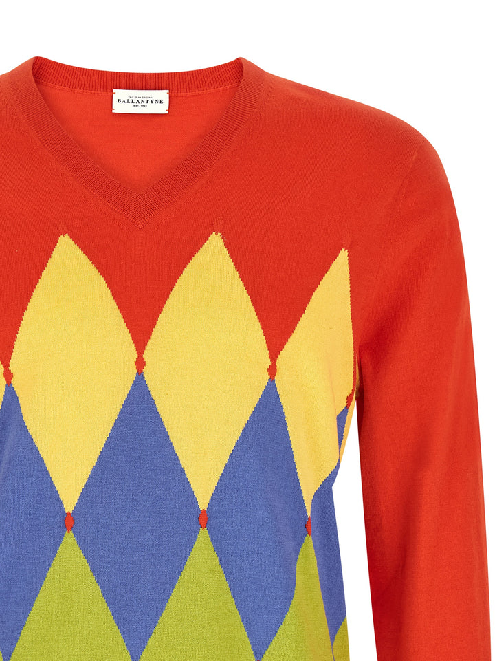 Ballantyne Argyle Sweater Maglioni - Rosso | f679b99e771966d7e0bd20b45bc0ba53ce009991