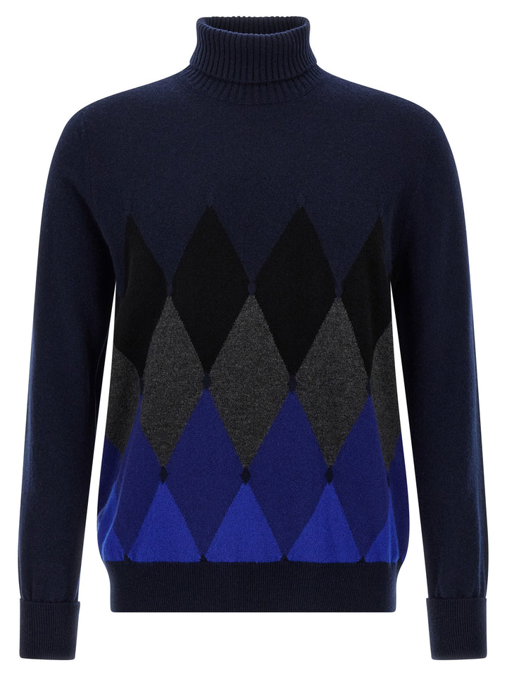 Ballantyne Argyle Turtleneck Maglioni - Blu | 8e6b9099eda5785da050bc0a2052c0c88f2ad4b9