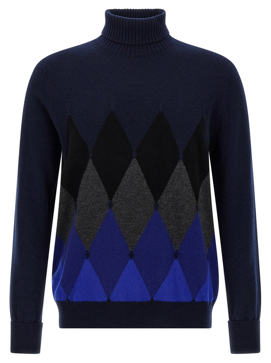 Argyle Turtleneck Maglioni Blu