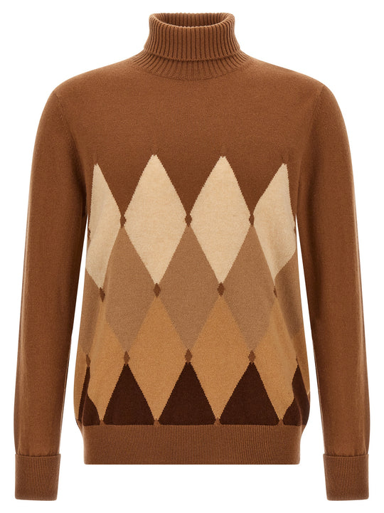Argyle Turtleneck Maglioni Marrone
