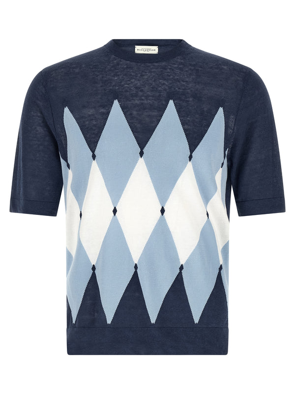 Argyle T-Shirt Blau