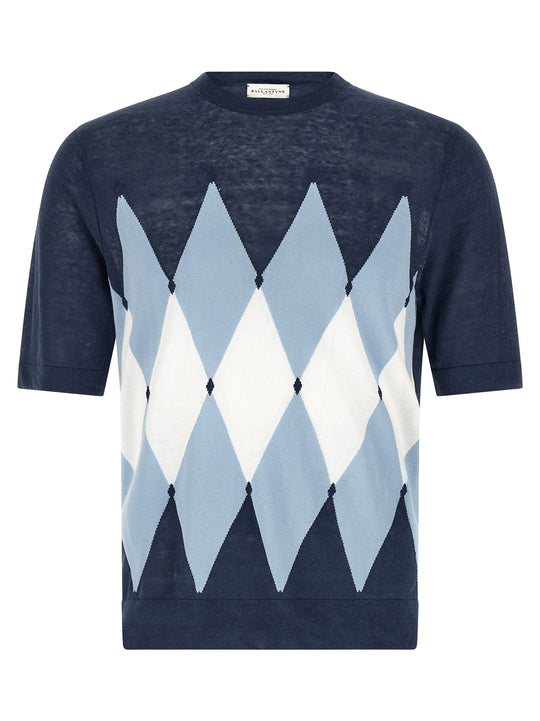 Argyle T Shirt Blu