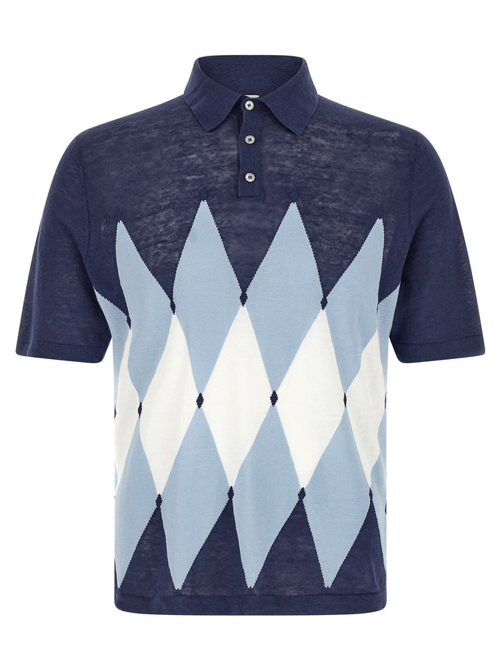Ballantyne Argyle Polo - Blu | afd344cc38d65177c0da16ae781cda83fe29a081
