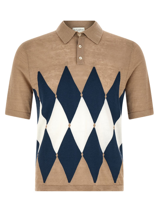 Argyle Polo Beige