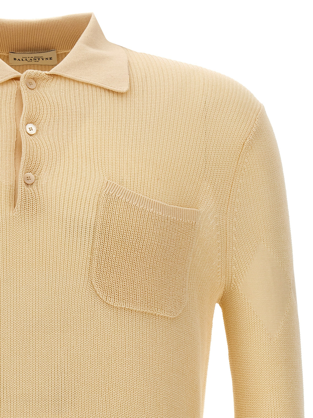 Cotton Knit  Shirt Polo Beige