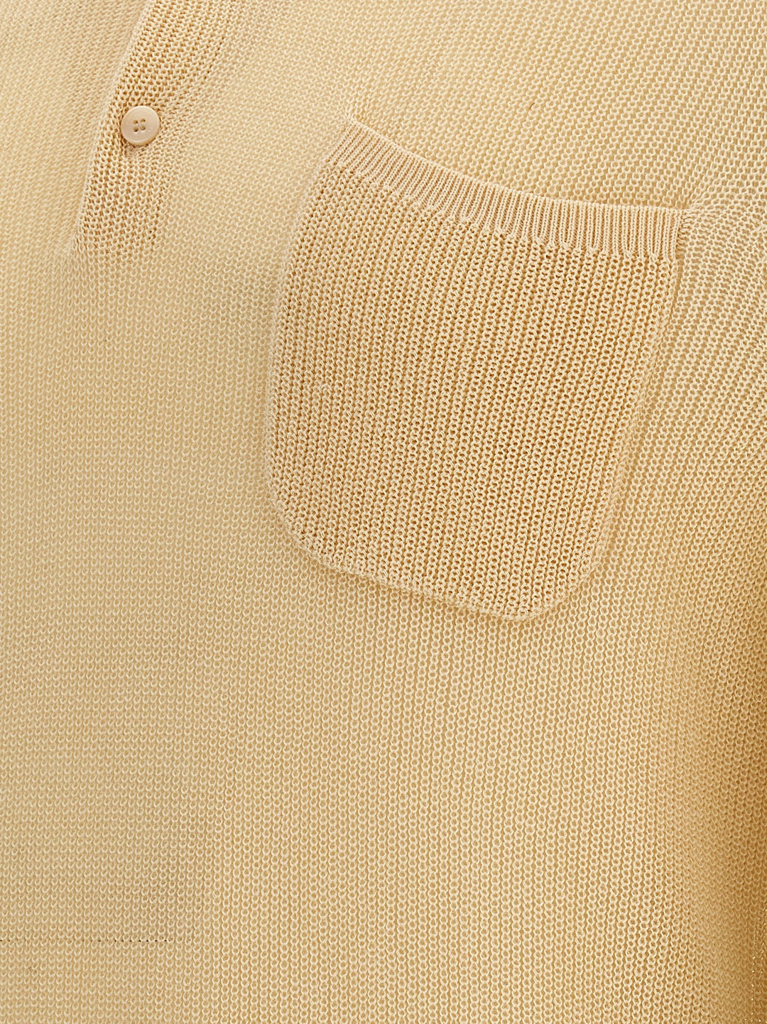 Cotton Knit  Shirt Polo Beige